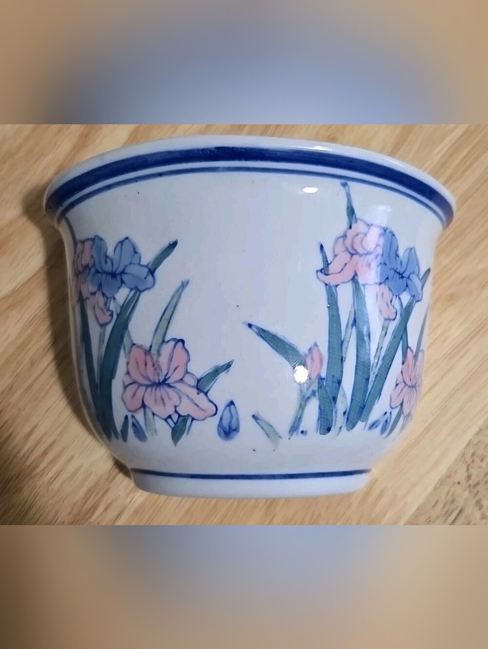 Vintage Floral Porcelain Wall Planter Pot
